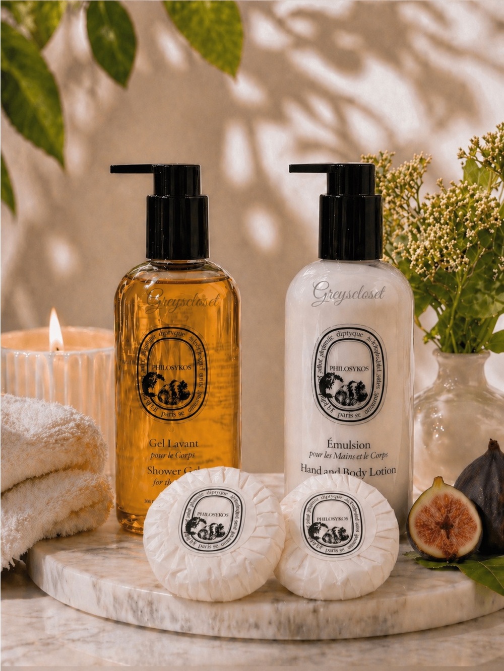 DIPTYQUE PHILOSYKOS Gel + & Lotion Set 10.14oz